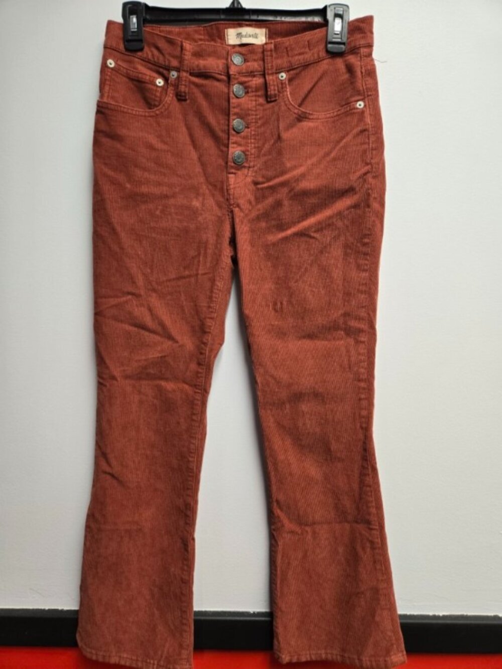 Madewell Cali Demi Boot Rust colored Corduroy Pants Women's 27
